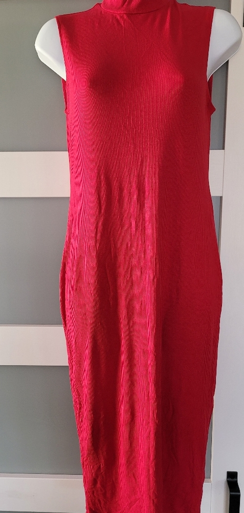 Fashion Nova Rydell Midi Dress Red M and Black M